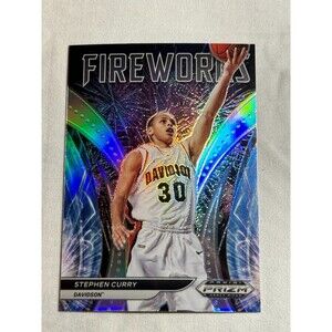 2022-23 Panini Prizm Fireworks Silver Stephen Curry #FW-SC Davidson